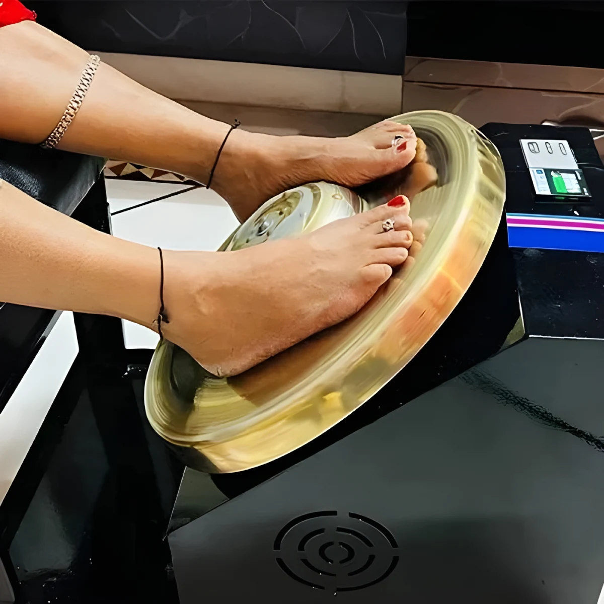 Kansa Thali traditional foot massage