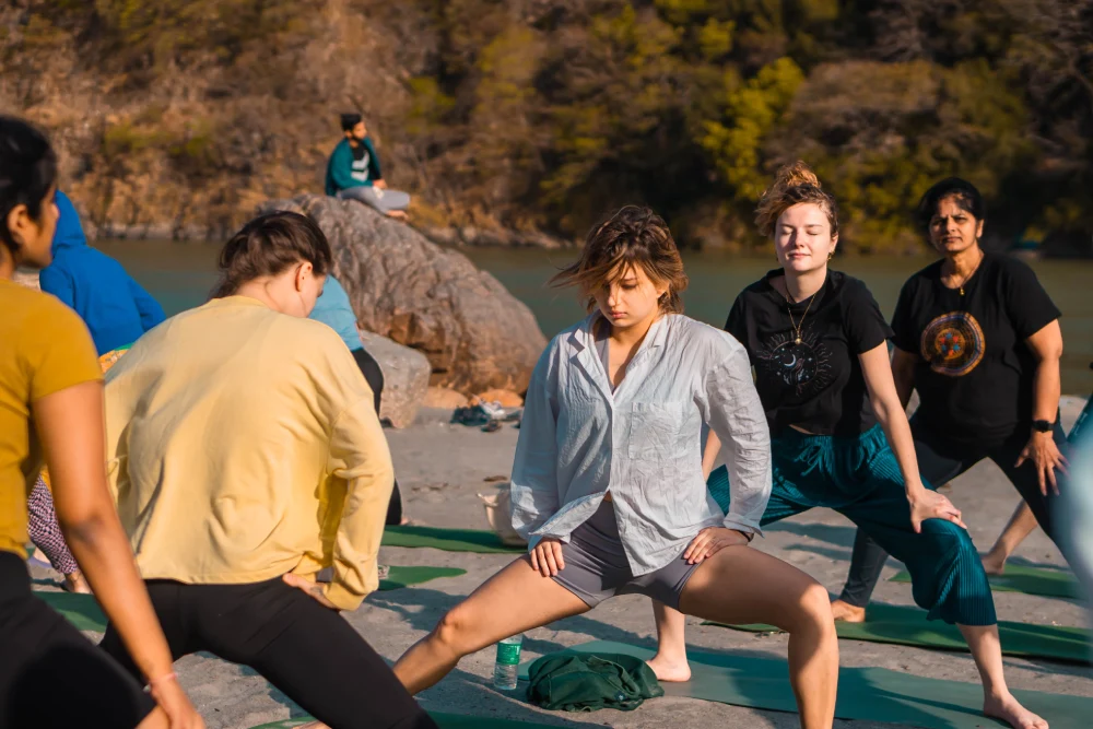Morning yoga practice at Vinyasa Yoga Academy Rishikesh